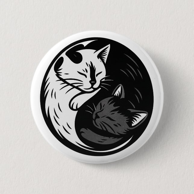 Smoking / Schwarze Katze Yin Yang Knopf von Phil E Button (Vorderseite)