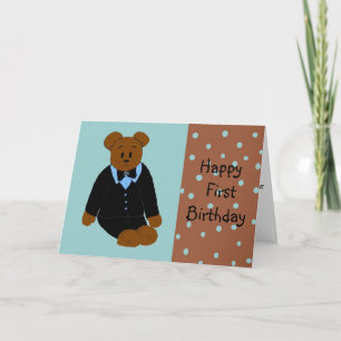 Smokings-Bärn-erster Geburtstag Karte