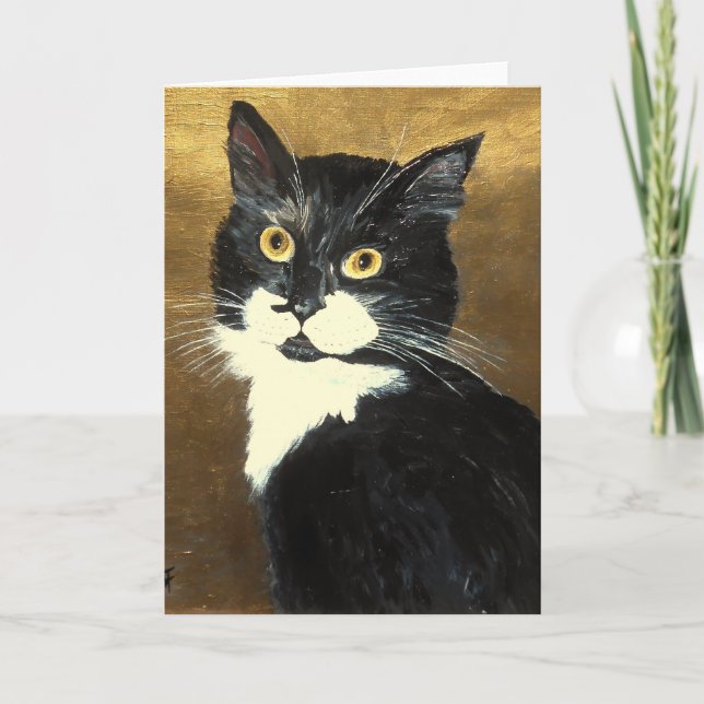 Smokings-Katze - Gruß-Karte Karte (Vorderseite)