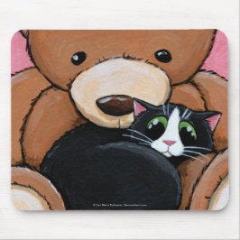 Smokings-Katze und große Katzen-Kunst Mousepad des