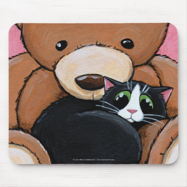 Smokings-Katze und große Katzen-Kunst Mousepad des (Vorne)