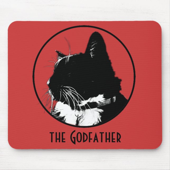 Smokings-Katzen-Mausunterlage Mousepad (Vorne)