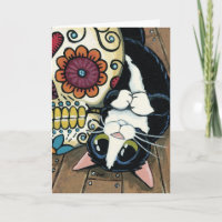 Smokings-Katzen-und Zuckerschädel-Malerei