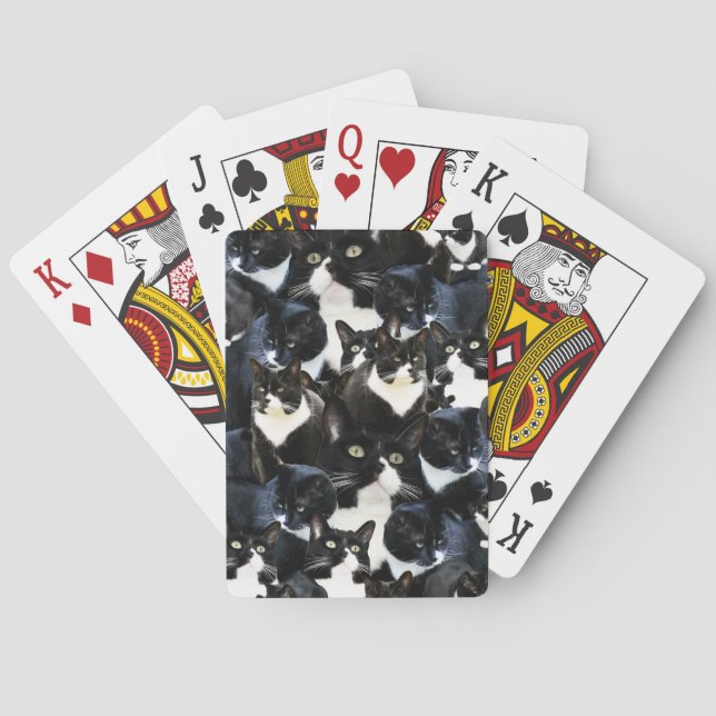 Smokings-Katzen-Verrücktheit Spielkarten (Rückseite)