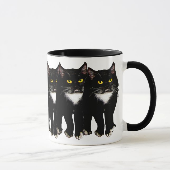 Smokings-Katzengeschenke u. -grüße Tasse (Rechts)