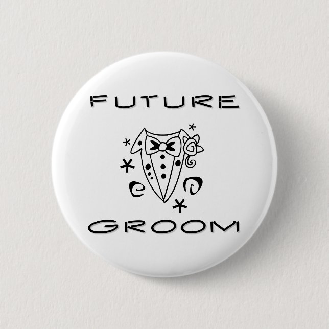 Smokings-zukünftiger Bräutigam Button (Vorderseite)