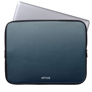 Smoky Blue Gradient Ombre Personalisiert Laptopschutzhülle