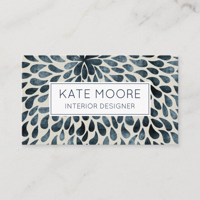 Smoky Blue Gray Design Innenarchitektur Designer Visitenkarte (Vorderseite)