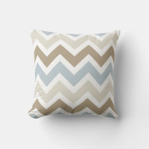 Smoky Blue Gray, Tan und Brown Zickzack Pattern