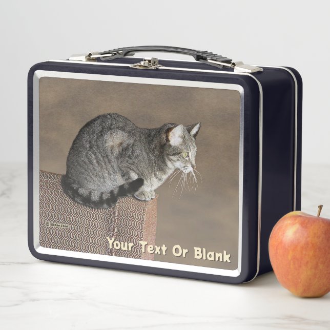 Smoky Gray Tabby Cat Metall Brotdose (Beispiel)