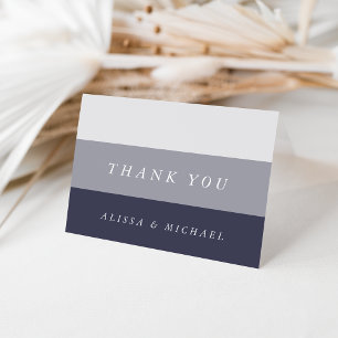 Smoky Midnight Blue Gray Colorblock Vielen Dank Dankeskarte