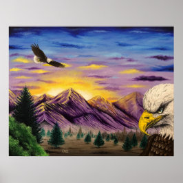 "Smoky Mountain Eagles" Landschaftliches Kunstpost Poster