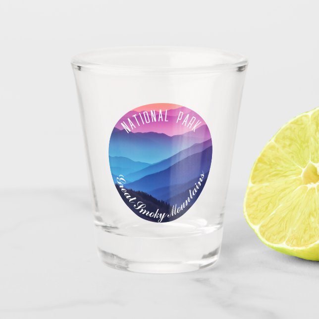 Smoky Mountain Sunset Schnapsglas (Vorderseite)