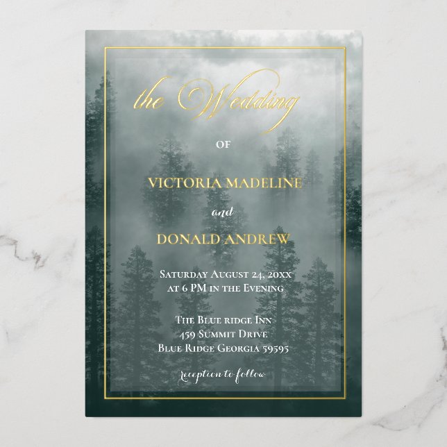 Smoky Mountain Wedding  Folieneinladung (Vorderseite)