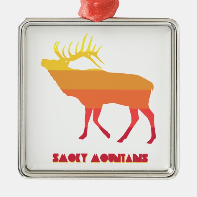 Smoky Mountains Elch Ornament Aus Metall (Vorne)