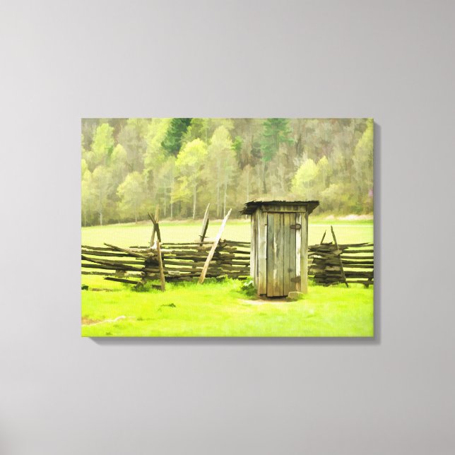 Smoky Mountains Outhouse Leinwanddruck (Vorderseite)