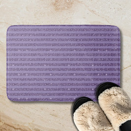 Smoky Plum Glitter Style Horizontal Stripes Badematte