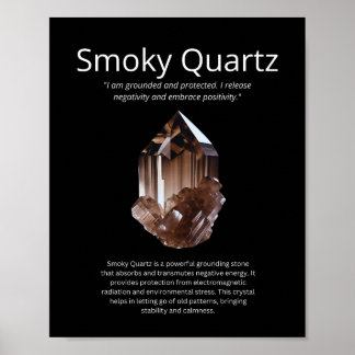 Smoky Quarz Stone Crystal Meaning Poster