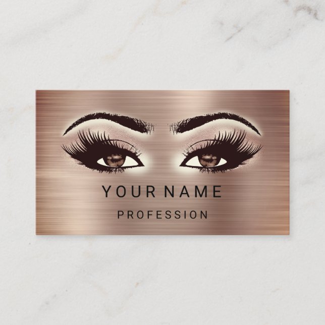 Smoky-Rose Makeup Minimal Braune Augen Visitenkarte (Vorderseite)