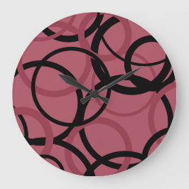 Smoky Topaz and Black Circles   Große Wanduhr