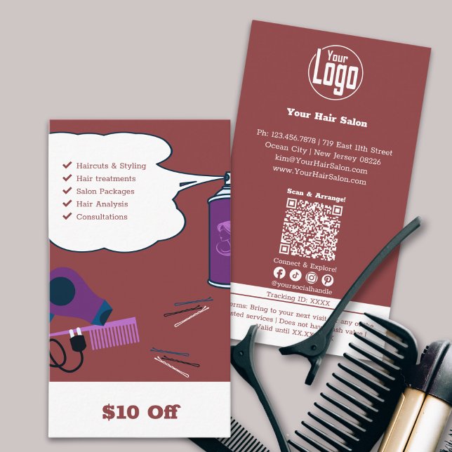 Smoky Topaz Friseur $ 10 Rabattkarte (Smoky Topaz Hair Salon $10 Off Discount Card)