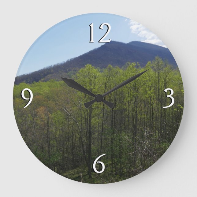 Smokygebirge in der Frühjahrslandschaft Große Wanduhr (Vorderseite)