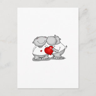 Smooch - Hippo Kiss Valentinstag Feiertagspostkarte