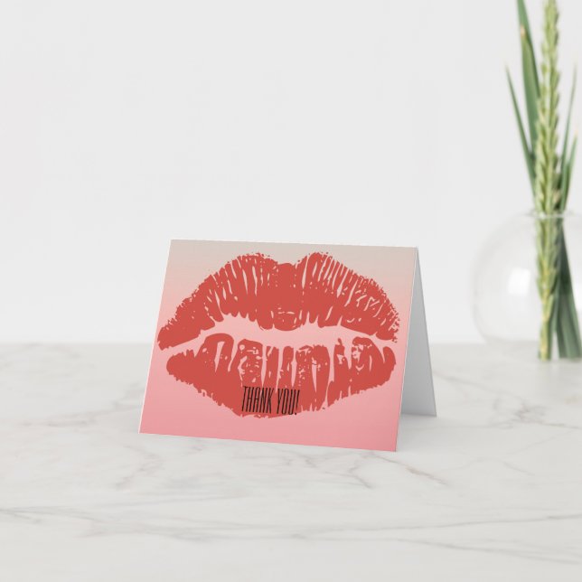 Smooch-Lippen danken Ihnen Dankeskarte (Vorderseite)