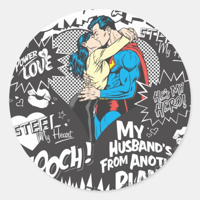 Smooch, Smack - Collage Runder Aufkleber (Vorderseite)