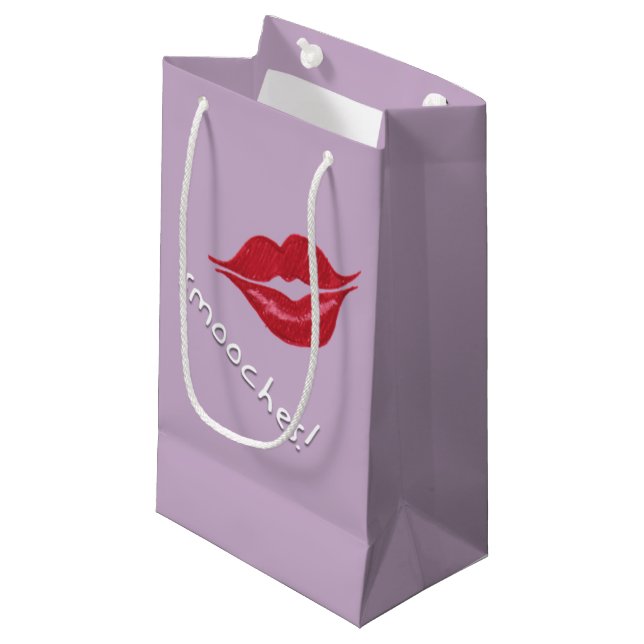 Smooches! Lippen-Geschenktasche Kleine Geschenktüte (Vorderseite Schrägansicht)