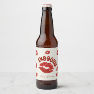 Smooches, rote Lippen Bierflaschenetikett