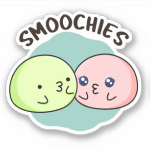 Smoochies Funny Kissing Mochi Pun Aufkleber