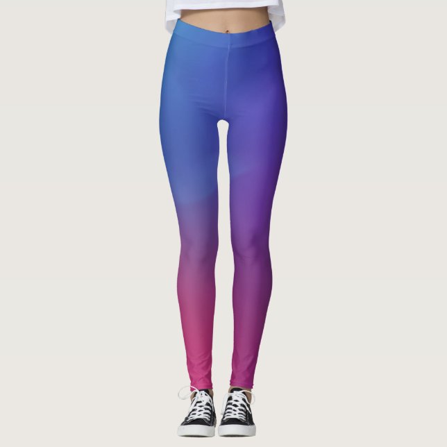 Smooth Blue to Red Ombre Gradient Leggings (Vorderseite)