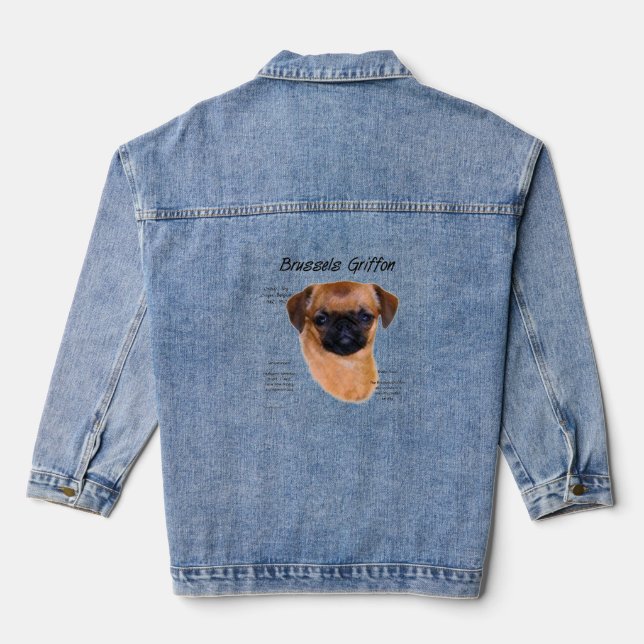 Smooth Brussels Griffon History Jeansjacke (Rückseite)