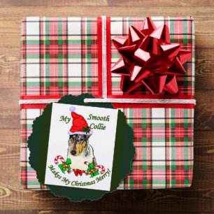 Smooth Collie Weihnachtsgeschenke Ornament Karte