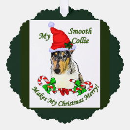 Smooth Collie Weihnachtsgeschenke Ornament Karte
