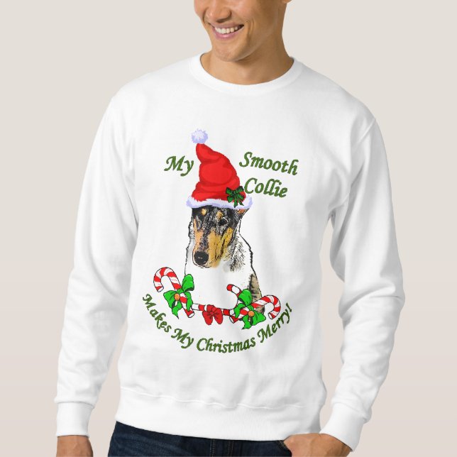 Smooth Collie Weihnachtspenden Sweatshirt (Vorderseite)