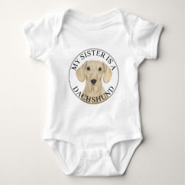 Smooth Cream Dachshund Big Sister Baby Strampler
