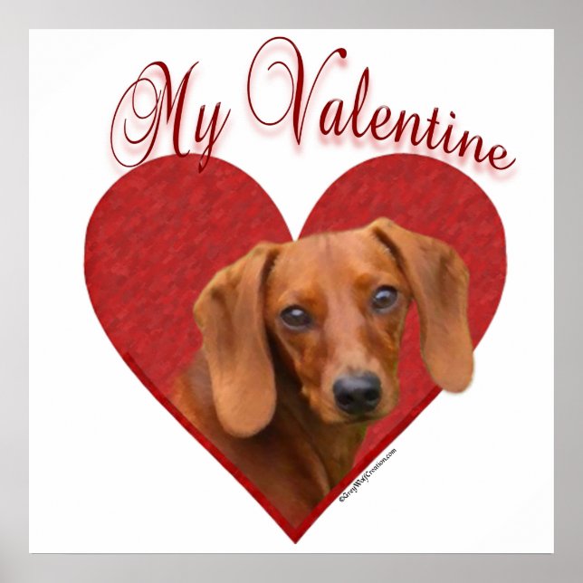 Smooth Dachshund Mon affiche Valentine (Devant)