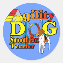 Smooth_Fox_Terrier_Agility Runder Aufkleber