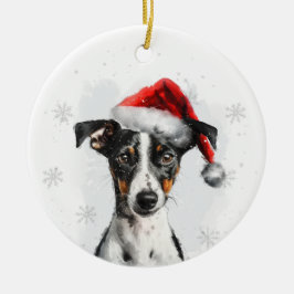 Smooth Fox Terrier Dog Christmas Personalized Keramik Ornament
