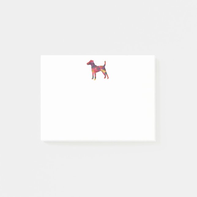 Smooth Fox Terrier Dog Geo Silhouette Multi Post-it Klebezettel (Vorderseite)