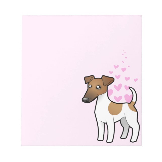Smooth Fox Terrier Liebe Notizblock (Vorderseite)