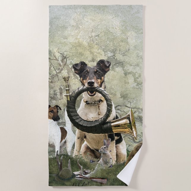 Smooth Fox Terrier Strandtuch (Vorderseite)