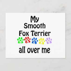 Smooth Fox Terrier Walks Design Postkarte
