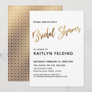 Smooth Gold Ombre Brautparty Typografie Einladung