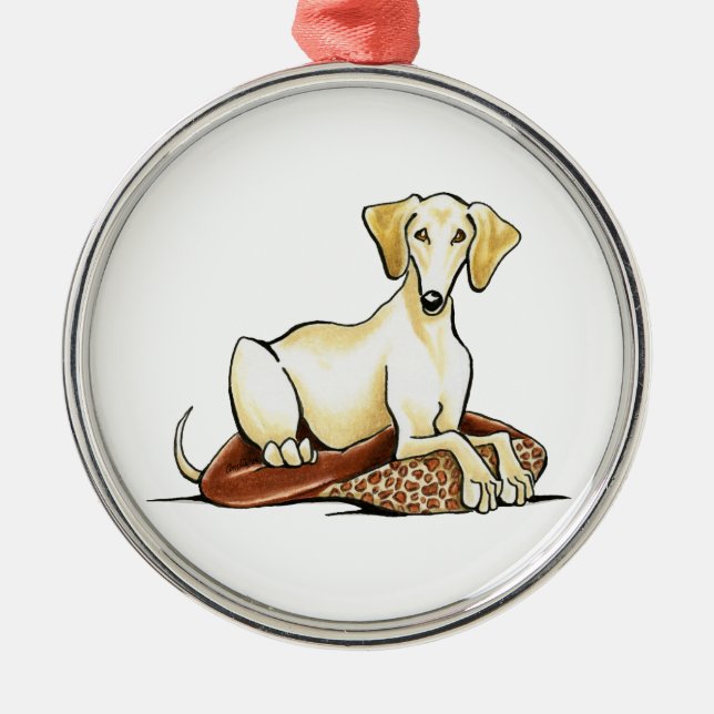 Smooth Gold Saluki Lester Ornament Aus Metall (Vorne)