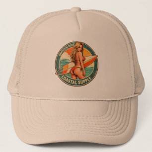 Smooth Ride Coastal Supply Surf Pin-up Grafik Truckerkappe