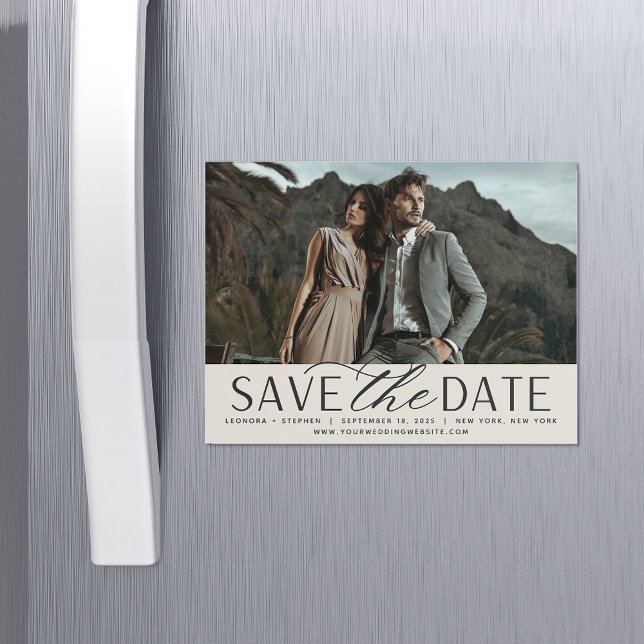 Smooth Script | Photo Save the Date Magnet (Von Creator hochgeladen)