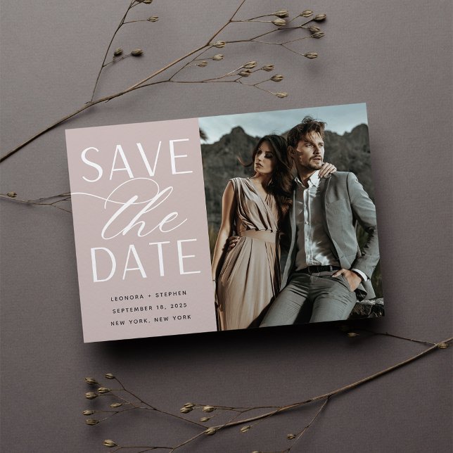 Smooth Script | Single Photo Wedding Save The Date (Von Creator hochgeladen)